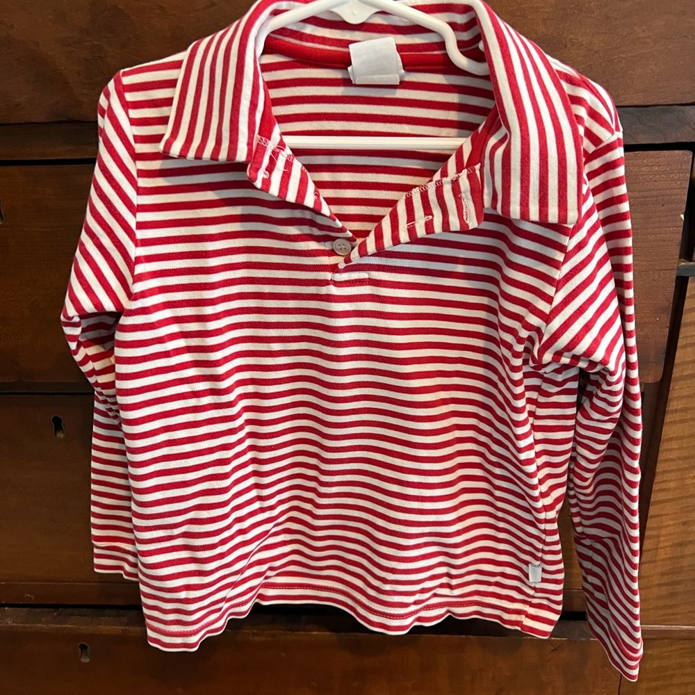 Bella bliss red striped polo size 4.